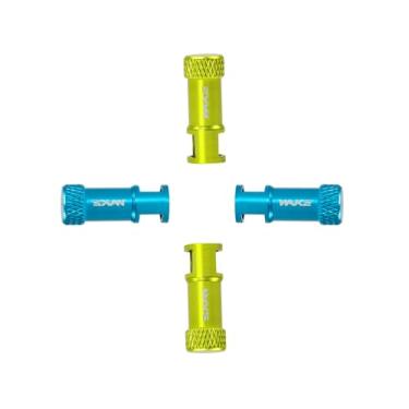 Imagem de Tampa de válvula Bike Presta, FOMTOR Bicycle Tubeless Presta tampas de válvula, tampas de poeira de pneu com função de remoção do núcleo da válvula Kit 2 em 1 7075 T 73 liga de alumínio preto,