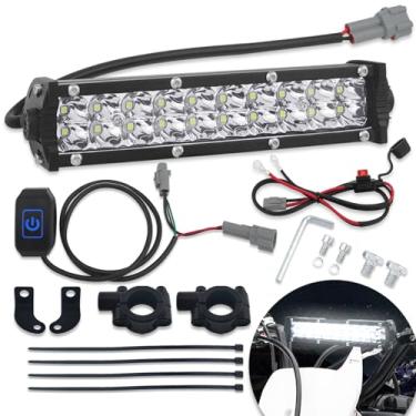 Imagem de MLWRID Barra de luz Dirt Bike, kit de barra de luz universal de motocross de 60 W com interruptor e suporte para a maioria dos guidões de 7/20.3 cm para CRF110 CRF250R CRF450R KLX110 KX250F KX450F