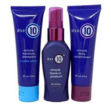 Imagem de It's a 10 Haircare Conjunto Miracle Daily Travel - Shampoo, Condicionador e Produto Leave-In, 2 Fl. Onça. Ea.