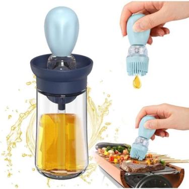 Imagem de Dispenser de Óleo Azeite com Escova de Silicone Porta Óleo Vidro - Att