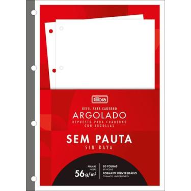 Imagem de Refil Caderno Argolado Fichário Sem Pauta 80Fls Tilibra