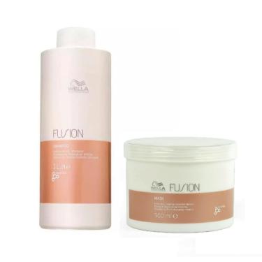 Imagem de Kit Wella Professionals Fusion Shampoo 1 Litro E Máscara 500ml