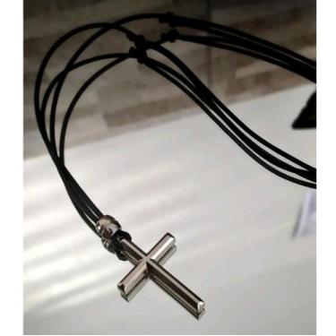 Imagem de Colar Masculino Fone De Ouvido Preto Martelo Thor Cruz  São Jorge Ajus