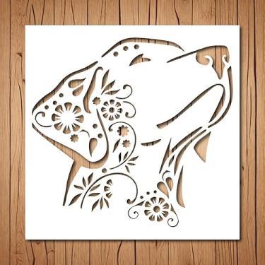 Imagem de Estêncil para cães | Estêncil reutilizável de arte de rua de grafite para pintura em madeira, vidro, parede, pedra, paredes, tela, vidro, pintura em spray, aerografia | Modelo de estêncil de cachorro