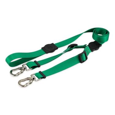 Imagem de Mood Pet Coleira Guia Dupla Para Cães Cachorro Adestramento Passeio Porte Grande Médio Pequeno (Green, P)