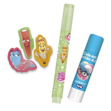 Imagem de Kit Fini com Marcador de texto cola e borracha com cheirinho - Leonora