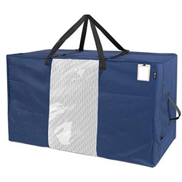 Imagem de HYPER VENTURE Bolsa de armazenamento dobrável para colchão – Estojo de transporte durável para colchões Queen de até 15 cm, azul-marinho