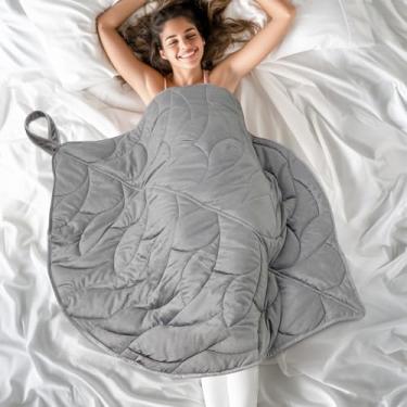 Imagem de Cobertor de colo ponderado para adultos, cobertor pequeno de veludo de cristal luxuoso de 3,2 kg, almofada ponderada portátil de 101,6 cm x 178 cm para relaxar, dormir, cobertor para todas as estações