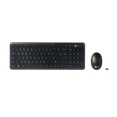 Imagem de Kit Teclado e Mouse Sem Fio Lecoo KW204 - Preto