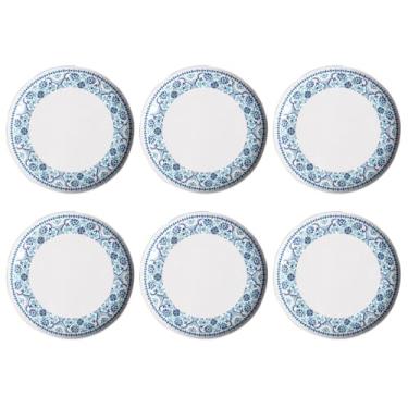 Imagem de Abode Homewares Palazzo Tile Prato de jantar de melamina premium pura, conjunto de 6, 26,7 cm