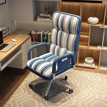 Imagem de Cadeira de escritório para jogos, cadeira de computador, cadeira giratória de encosto alto, cadeira de mesa estofada com apoio de braço, cadeira de computador doméstica ergonômica, cadeira reclinável