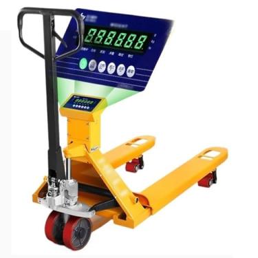 Imagem de Paleteira Empilhadeira de 3000kg, palete ajustável, transportador de carga, balança manual, empilhadeira, palete manual com balança de peso Palete Jack