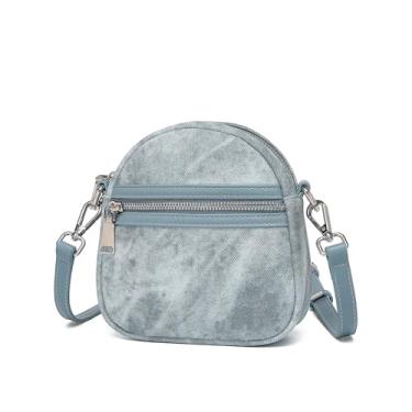 Imagem de YONBEN Bolsa feminina tiracolo elegante jeans azul bolsa transversal feminina bolsa transversal e bolsa transversal para mulheres, Azul