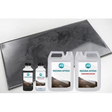 Imagem de Bancada Metálica Cinza/Preto Jato Ag Por M - Resinas Ag