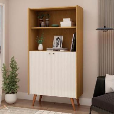 Imagem de Estante para Livros Vértice 2 Portas 100% Mdf Cinamomo/Off White - Gen
