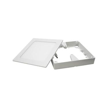 Imagem de Painel LED Plafon Sobrepor Embutir Quadrado 15W Branco Frio 6000K