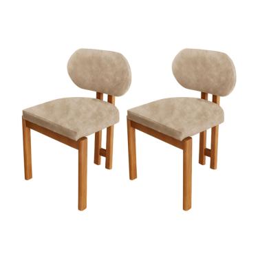 Imagem de Conjunto com 2 Cadeiras Madeira Nala - Milano / Imbuia Nat.