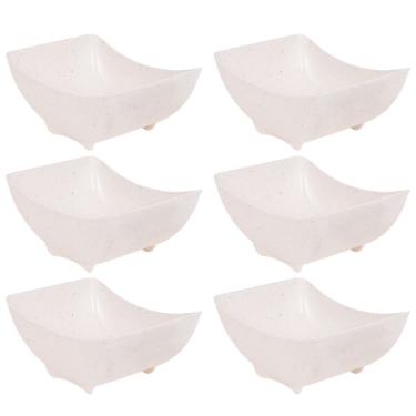 Imagem de Travessa de plástico retangular 510ml marmorizado com 6 unidades Plasutil ref. 4551