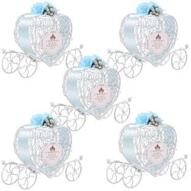 Imagem de VILLCASE 10 peças de caixa de doces de carruagem de coração, lembrancinhas de festa, mini caixas ocas para lembrancinhas de casamento, festa de Halloween, carruagem, branca, centro de mesa, abóboras