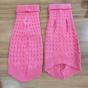 Imagem de Roupa de Cachorro Gato Frio Inverno Buraco para Coleira Pequenos Medio