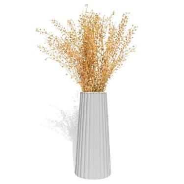 Imagem de Vaso Solitário Listras 17,5x7,5cm Artesanal Em Cimento Cinza