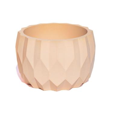 Imagem de Vaso Decorativo Losangos 7,5cm Cimento Artesanal Sala E Cozinha Palha