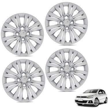 Imagem de Jogo De Calota Gol Voyage G7 2017 2018 Aro 14 Cubo Alto Prata