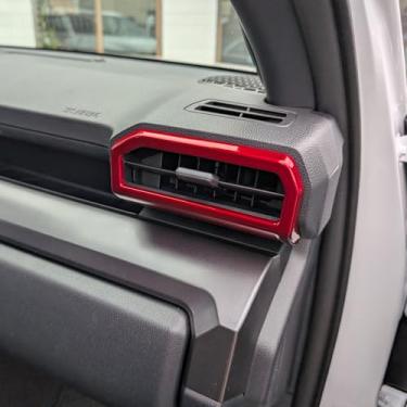 Imagem de BORUIEN Tampa De Saída Ar Para Painel Vermelho Escuro Toyota Tacoma 2024, 2025 E 4Runner, Acessórios Internos, Condicionado, Console Central, Moldura Lateral, Acabamento Decorativo, Adesivos, Capas