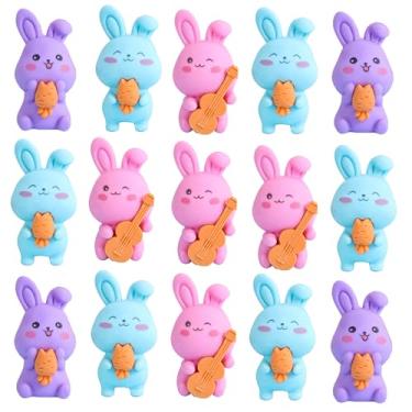Imagem de Topflier 30 borrachas de animais para lembrancinhas de festa infantil, enchimentos de meias infantis, prêmios de sala de aula, presente de Natal para o dia das crianças (coelho)