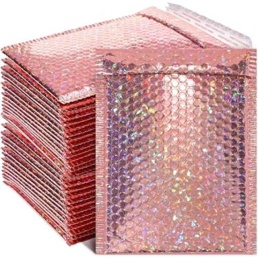Imagem de Envelopes acolchoados com 30 unidades, Glamour, autovedante, para correspondência, envio e embalagem, 28 x 18 cm (ouro rosa)