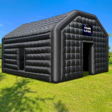 Imagem de WARSUN Grande Boate Inflável Preta 20X16,5X12 Pés Tenda De Festa Inflável Com Área De Logotipo Tenda De Boate Inflável Para Adultos Casamento Aniversário Raves Pista De Dança Festa De Quintal Negócios