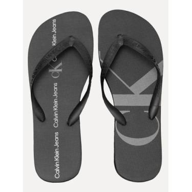 Imagem de Chinelo Calvin Klein Jeans Logo Flow Preto, 43/44