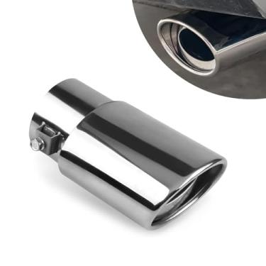 Imagem de Flygun Pacote Com 1 Ponteira De Escapamento Aço Inoxidável, Silenciador Ponta Escape Reto, Suprimentos Para Modificação Automotiva, Universal A Maioria Dos Carros, Caminhões E Vans (Prata)
