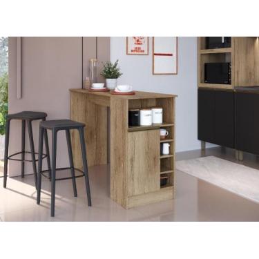 Imagem de Bancada Balcão para Cozinha 140cm 1 Porta com Nichos Atenas Fidelitá C