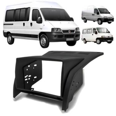 Imagem de Moldura 2 Din Fiat Ducato 2006 à 2017 Preta Painel Central Multimidia 