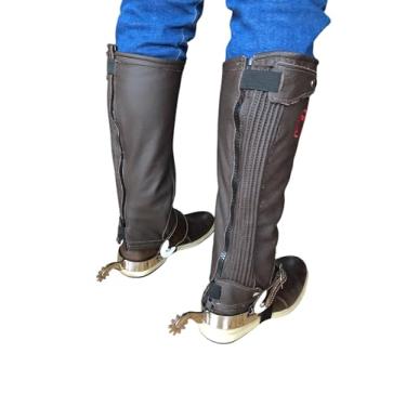 Imagem de kit Perneira Vaqueta Mangalarga Com Espora QM e Correias Luxo (marrom, G)