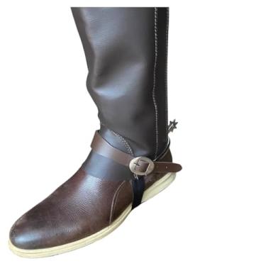 Imagem de Kit Perneira Sintética Mangalarga Com Espora Batida e Correias (marrom, G)