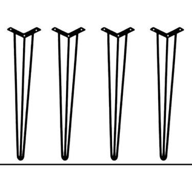 Imagem de Pés De Ferro Hairpin Legs Kit 2 Unidades 100cm Cobre - UP Box, Preto