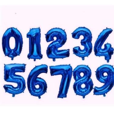 Imagem de BALÃO METALIZADO NUMEROS 75 CM (32POLEGADAS)(AZUL,8)