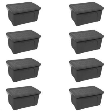 Imagem de Kit 8 Caixas Organizadoras Multiuso Container 70 Litros - Sao Bernardo