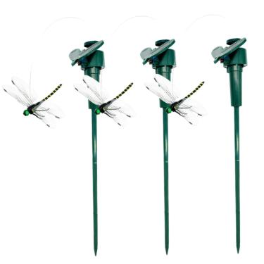 Imagem de Repelente de insetos com clipe de libélula, 3 peças realistas de PVC libélula para jardim, brinquedos de estacas de jardim, giratórios movidos a energia solar, ornamentos de jardim estáveis
