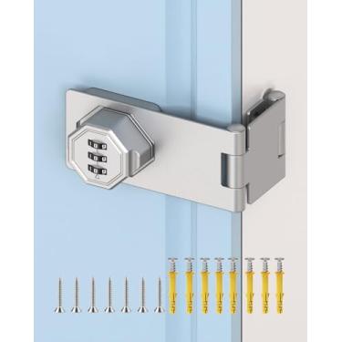 Imagem de Anobeyi Fechadura de armário mecânica sem chave com combinação, fechadura dupla de ângulo reto de 90 graus, travas de ferrolho rotativo com senha para armário de arquivos de escritório, gavetas de