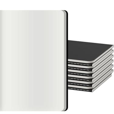 Imagem de XYark Pacote com 12 diários em branco em massa, simples, 60 páginas, 5,5 x 8,3 polegadas, A5, conjunto de diário de viagem para viajantes, estudantes, igreja, escritório, desenho, caderno, agenda temática de livros, preto, Blank-Black