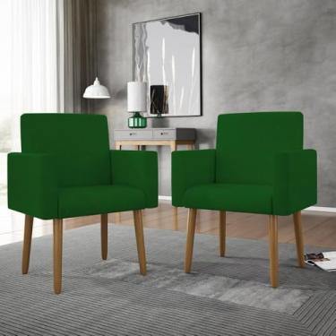 Imagem de Kit 2 Poltronas Decoração Sala de Estar Recepção Salão - Balaqui Cor:verde