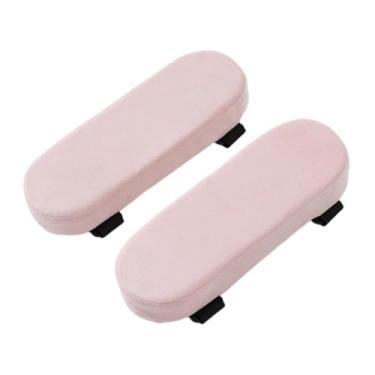Imagem de Esquirla Almofadas para apoio de braço de cadeira de escritório, confortáveis, macias, com capa removível, cotoveleira, almofada para apoio de braço gamer para, Rosa