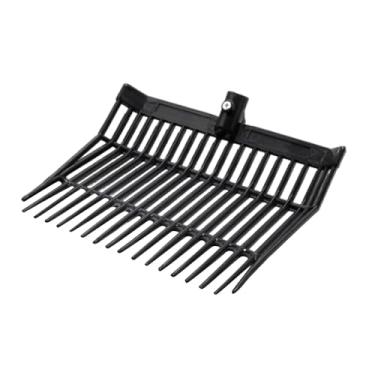 Imagem de Fenteer Garfo para esterco com 18 dentes angulares, multiuso para trabalho agrícola, limpeza de grama e feno, de esterco de estábulo, Preto