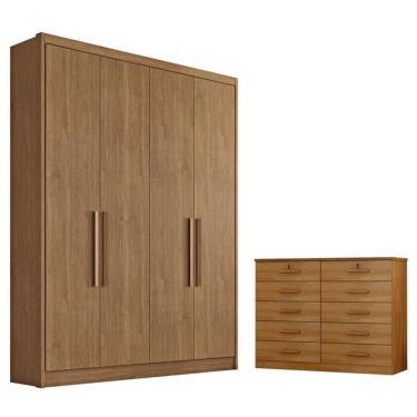 Imagem de Guarda Roupa Solteiro Sevilha E Gaveteiro Milão Com Chave Cumaru 23 - Novo Horizonte