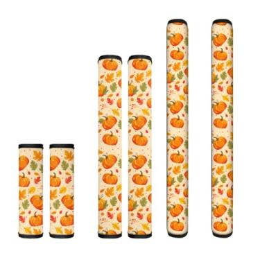 Imagem de NETILGEN Conjunto de 6 capas de maçanetas de geladeira para outono outono, luvas protetoras de utensílios de cozinha para forno, lava-louças, micro-ondas, mantenha sua cozinha limpa para o festival de