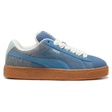 Imagem de PUMA Tênis masculino de camurça GG jeans com cadarço casual - azul, Azul, 40