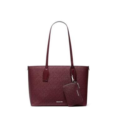 Imagem de Michael Kors Bolsa Charlie Média com Zmall Zip Case, Ferragens prateadas/Tonal MK Signature Coated Shill/Oxblood